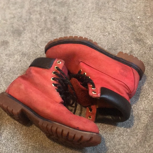 Red timberland boots - Picture 4 of 4
